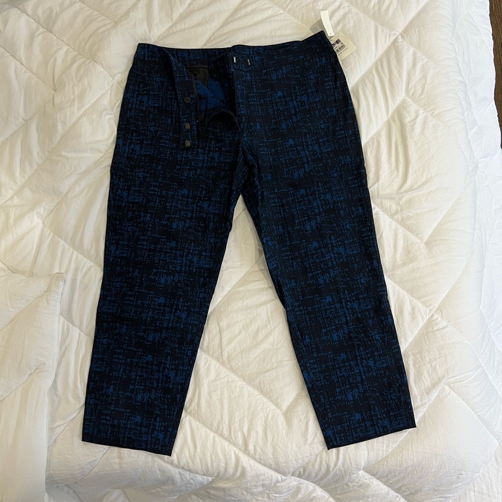 NEW with tags - Anne Klein capri blue/black pants (size 14)